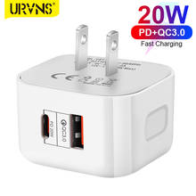 URVNS-adaptador de corriente USB tipo C para móvil, cargador de viaje de carga rápida 3,0 tipo C PD, 20W, para iPhone 12, 11 Pro, XS, Samsung y Xiaomi 2024 - compra barato