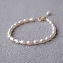 Lii Ji Natrual AA + perla de agua dulce, tobilleras de oro de 18K de Plata de Ley 925, regalo para mujer 2024 - compra barato