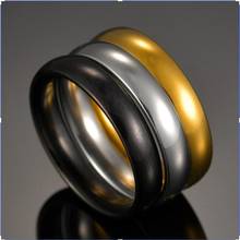 Polished Silver Color Stainless Steel Ring Women Men Smooth Wedding Band Minimalism Simple Stack Rings Female Fashion Jewelry 2024 - купить недорого