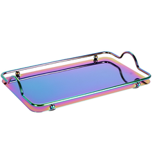 Metal Tray Nordic Colorful Stainless Steel Household Multi-function Storage Tray Decoration Serving Plate Snack Tea Set Storage 2024 - buy cheap