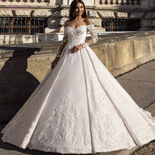 Julia kui lindo fora do ombro vestido de baile vestido de casamento com elegante vestido de casamento laço delicado 2024 - compre barato