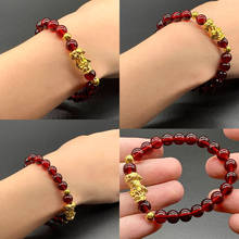 Stone Beads Bracelet Men Women Unisex Chinese Feng Shui Pi Xiu Obsidian Wristband Gold Wealth & Good Luck Pixiu Women Bracelets 2024 - buy cheap