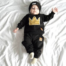 spring autumn baby girls boy's clothes set fashion cotton t-shirt tee + pants 2pc Set newborn infant toddler black clothing sets 2024 - buy cheap