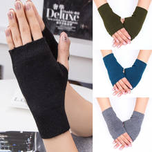 Winter Women Gloves Stylish guantes mujer Wrist Crochet Knitting Cotton Mitten Warm Fingerless Gloves gants femme 2024 - buy cheap
