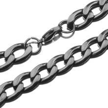 11MM Hot Selling 1：1 NK Cuban Link Chain Stainless Steel Black Cool Men's Women's Necklace Or Bracelet Christmas Gift 7-40inch 2024 - buy cheap