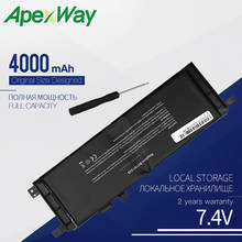 Bateria para laptop, apexway, 7.4v, 4000mah, b21n1329, para asus visual x553sa, d553ma x453, f553m, x453ma, ultrabook 2024 - compre barato