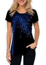 Женская футболка с 3D принтом, голубая Повседневная Свободная футболка с коротким рукавом, пуловер с градиентом, лето 2024 - купить недорого