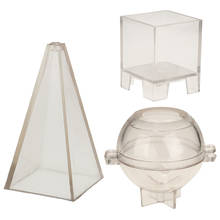 3x moldes para fabricación de velas, Kit de fabricación de velas de plástico, bola esférica, pirámide, molde de cubo, moldes para fabricación de velas 2024 - compra barato
