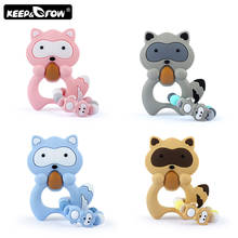Keep&Grow 1pc Raccoon Silicone Bracelet Baby Teethers Teething Toy BPA Free Baby Bracelet Silicone Beads Pacifier Chain Gift 2024 - buy cheap