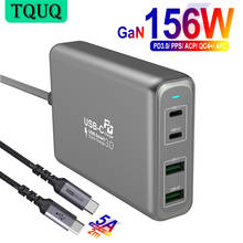 TQUQ USB C Fast Charger, 156W 4 Port PD 3.0 & GaN Fast Charger Adapter with Dual USB C Ports (100W Max), for MacBook, Laptops 2024 - buy cheap