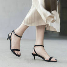 EshtonShero/женские босоножки; женская обувь на среднем каблуке с острым носком на платформе; кожаные босоножки с пряжкой; женские свадебные туфли; Размеры 3-9 2024 - купить недорого