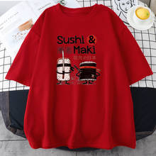 Sushi Maki Ninja Kawaii Funny Printing Women T-shirts Summer Retro Clothing Oversize o-Neck T shirt Cool Style Female Tshirts 2024 - buy cheap