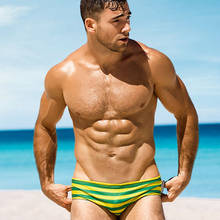 New sexy swimwear men hot stripe men swimsuit sunga bikini beach board surf swim brief trunk boxer shorts spa bathing suit 832 2024 - buy cheap