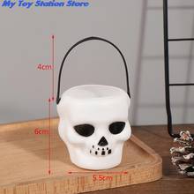 Jarra de doce de esqueleto 6cm, para halloween, pessoas, novidade, ornamento de balde 2024 - compre barato
