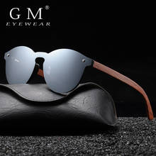 GM-gafas de sol de madera Retro para hombre y mujer, lentes polarizadas con montura de madera Natural, espejo, S5031 2024 - compra barato