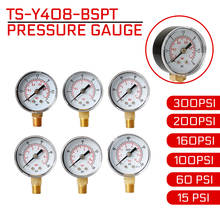 TS-Y408-BSPT Pressure Gauge 15/30/60/100/160/200/300psi 52mm Dial 1/8 2024 - buy cheap