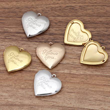 10 pcs/lot 29x27mm Metal Brass Heart Locket Pendant Can Open Photo Locket Pendant DIY Necklace Pendant Wholesale 2024 - buy cheap