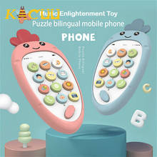 Telefone eletrônico com música, brinquedo educacional para bebês e crianças, aprendizado de inglês, telefone móvel 2024 - compre barato