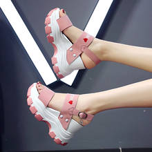 Sandalias de plataforma para mujer, zapatos de tacón alto grueso, con punta de pez, Sandalia roja, novedad de verano, 2021 2024 - compra barato
