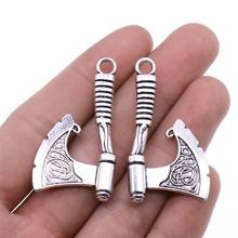Tristana 4pcs/lot Charms Ax DIY Jewelry Findings Antique Silver Color 24x43mm Ax Charms 2024 - buy cheap