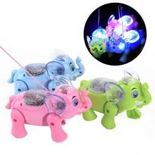игрушки juguetes Kids Glowing Toy Funny Musical Lighting Walking Elephant Animal with Leash Kids Toy Xmas Gift Interactive Toy W 2024 - buy cheap