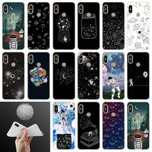 Espaço lua astronauta preto branco macio caso capa para xiaomi redmi note 8 7 6 5 pro 8a 7 6pro 6a s2 5a 4a 5plus y3 coque etui 2024 - compre barato