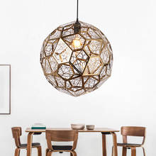 Lâmpada criativa sxaço inoxidável vazado globo de diamante malha lâmpada pingente prata/ouro rosa/titânio para escada corredor bar decoração