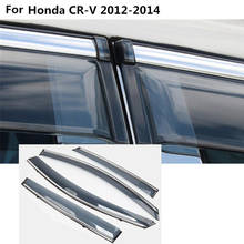 Para honda crv CR-V 2012 2013 2014 capa do carro vara lâmpada de plástico janela vidro vento viseira chuva guarda sol ventilação 4pcs 2024 - compre barato