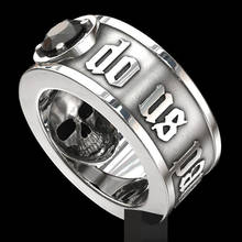 Fashion Cool Accessories alloy Letter Skull Zircon Men's Ring Hip Hop Party Jewelry 2024 - buy cheap
