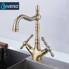 High Quality EVERSO Kitchen Faucet Bronze Water Mixer Taps Brass Kitchen Mixer Antique Faucet Kitchen Sink Mixer Cold Hot Water 2024 - buy cheap