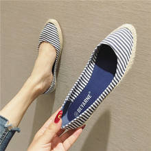 EAGSIT Espadrilles shoes Canvas flat Women shoes pointed toe Slip on shallow Comfortable Casual party work 2024 - buy cheap