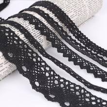 5yards 12-42mm Black Fabric Cotton Lace Trim Ribbon DIY Crafts Sewing Apparel Embroidered Lace Home Garment Handmade Accessories 2024 - buy cheap