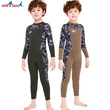 Traje de neopreno completo para niños de 2 a 11 años, 2,5mm, con cremallera trasera para esnórquel, natación, buceo 2024 - compra barato