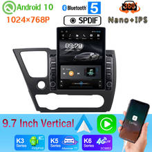 9.7" Vertical Style Car Media GPS CarPlay Android 10 360 Camera Radio SPDIF For Honda Civic EX-L Sedan Coupe 2013-2017 PX6 4+64G 2024 - buy cheap