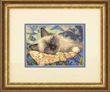 egypt cotton  Beautiful Counted Cross Stitch Kit Charming Grey Blue Eye Cat Kitten Kitty on Sofa dim 65150 70-65150 2024 - buy cheap