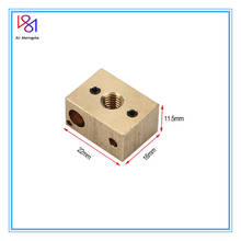 Copper Brass Heated Block For V6 J-head Hotend 3D Printer V6 Nozzles fit 3mm PT100 NTC100K Thermocouple High Temperature Block 2024 - buy cheap