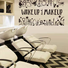 Large Wake Up And Makeup Beauty Salon Products Wall Sticker Manicure Hairstyle Make Up Wall Decal Spa Salon Vinyl Decor 2024 - buy cheap