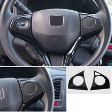 carbon fiber Car Steering Wheel Cover trim inner Sticker Car Styling For Honda HR-V HRV Vezel 2015 2016 2017- 2020 2024 - buy cheap