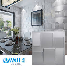 Adesivo de parede de gesso 3d, 4 unidades, 50x50cm, painel de telha, molde 3d para sala de estar, mural à prova d'água 3d parede do banheiro cozinha 2024 - compre barato