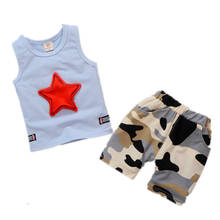 Summer Children Clothes Suit Baby Boys Girls Cartoon Vest Camouflage Shorts 2Pcs/sets Toddler Cotton Clothing Kids Tracksuits 2024 - buy cheap