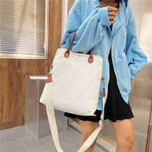 PURFAY Canvas Capacity Women Shoulder Bag Fashion Cotton Tote Shopper Bag Eco Reusable Travelling bag  Cloth Messenger Bag 2024 - buy cheap