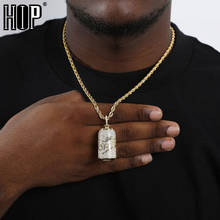 Ожерелье в стиле хип-хоп с подвеской золотого цвета и фианитом 2024 - купить недорого