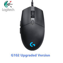 Logitech-mouse gamer original g102, ótico, sincronização com fios, 8000dpi, 16.8m, led colorido, 6 botões 2024 - compre barato