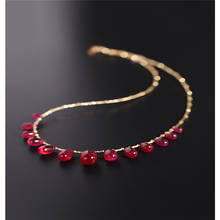 Daimi colar original com pingente de tesouro, colar feminino de ouro 18k com formato de gota e amarelo 2024 - compre barato