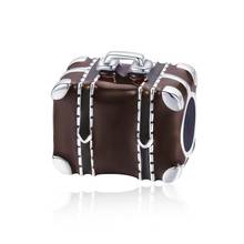 Abalorio esmaltado de maleta para mujer, colgante de Pulsera original, joyería artesanal, fabricación de Plata de Ley 925 2024 - compra barato