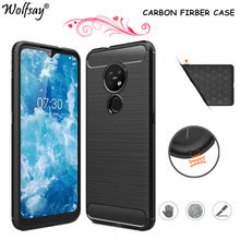 Carbon Fiber Cover For Nokia 7.2 Case For Nokia 7.2 6.2 Silicone Rubber Bumper Shockproof Phone Cover For Nokia 6.2 Case 6.3" 2024 - buy cheap
