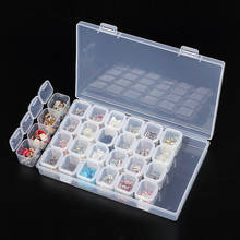 Caja de Medicina de plástico transparente de 28 rejillas, caja de diamantes, caja de almacenamiento de joyería de uñas 2024 - compra barato