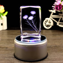 Hot Fashion Mother Days Gifts Crystal Carnation Flower 3D Laser Engraving Souvenirs Craft 2024 - buy cheap