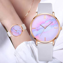 2021 Hot Brand Luxury Ladies Watch Leather Marble Dial Dress Watch Woman Watch Gift Quartz Clock Relogio Female Women Watches 2024 - buy cheap
