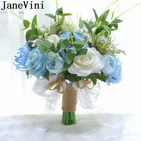 Buy Janevini Artificial Peonies Bridal Flowers Bridal Bouquets White Blue Red Pink Rose Silk Wedding Bouquet Ramo Novia Azul 2020 In The Online Store Janevini Store At A Price Of 35 88 Usd